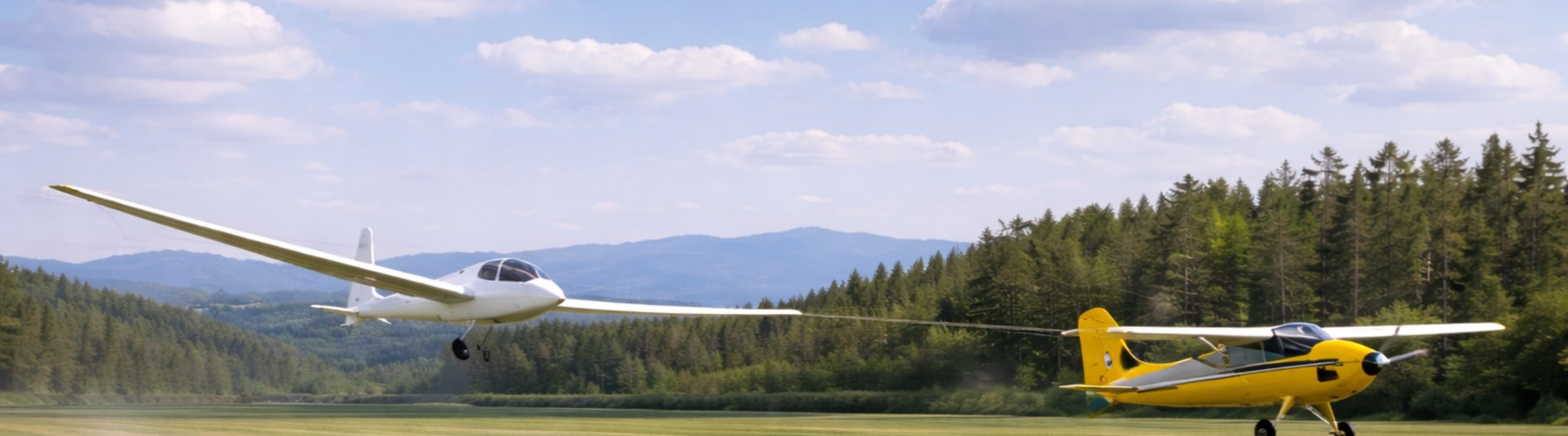 Segelflugzeug Flugzeugschlepp